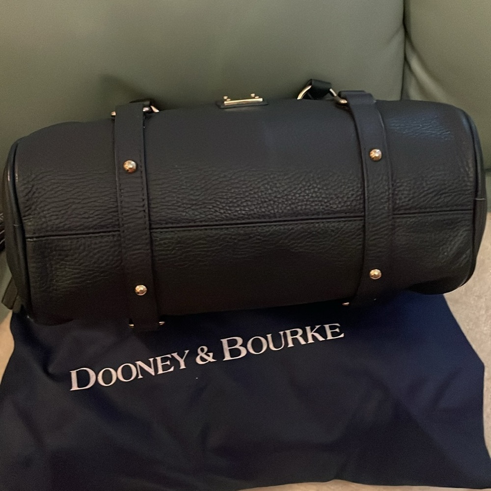 Dooney&bourke Navy Blue Pebbled Leather Florentine  Tassel Satchel 🔺FIRM🔺 - Picture 7 of 16